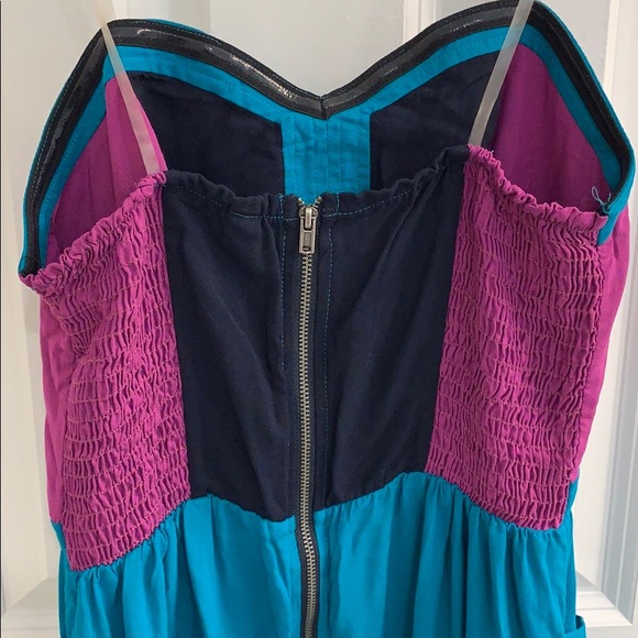 Color block strapless dress - Picture 4 of 5